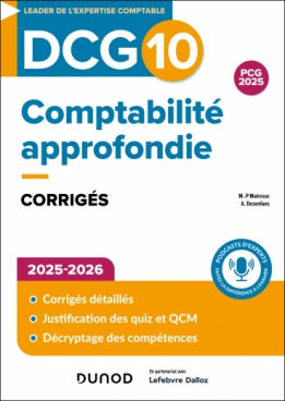 DCG 10 - Comptabilité approfondie - Corrigés 2025-2026