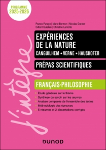 Expériences de la nature - Manuel Prépas scientifiques Français-Philosophie - 2025-2026