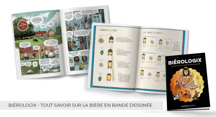 Double page - Biérologix Tout savoir sur la bière en bande dessinée
