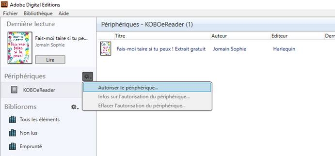 Branchement d'une liseuse à mon ordinateur - etape 1
